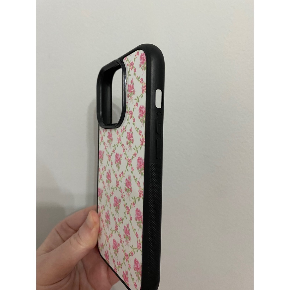 iPhone 15 Pro Case Unisex Pink‎ White Floral Rose Trellis Cottagecore Aesthetic - Picture 2 of 5